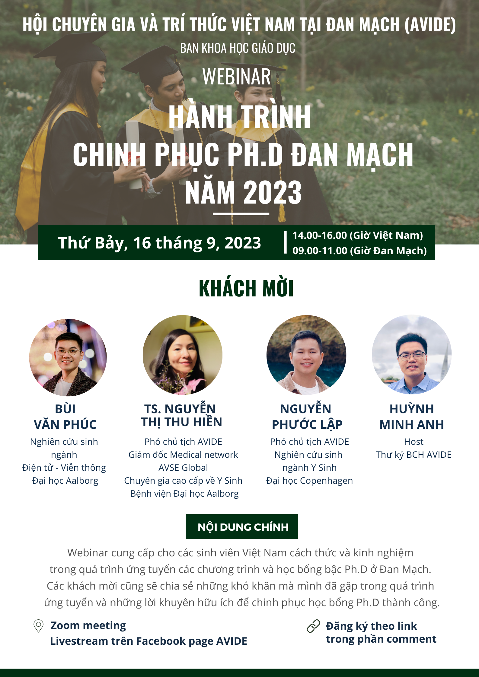Webinar 2: Hành trình chinh phục Ph.D Đan Mạch năm 2023