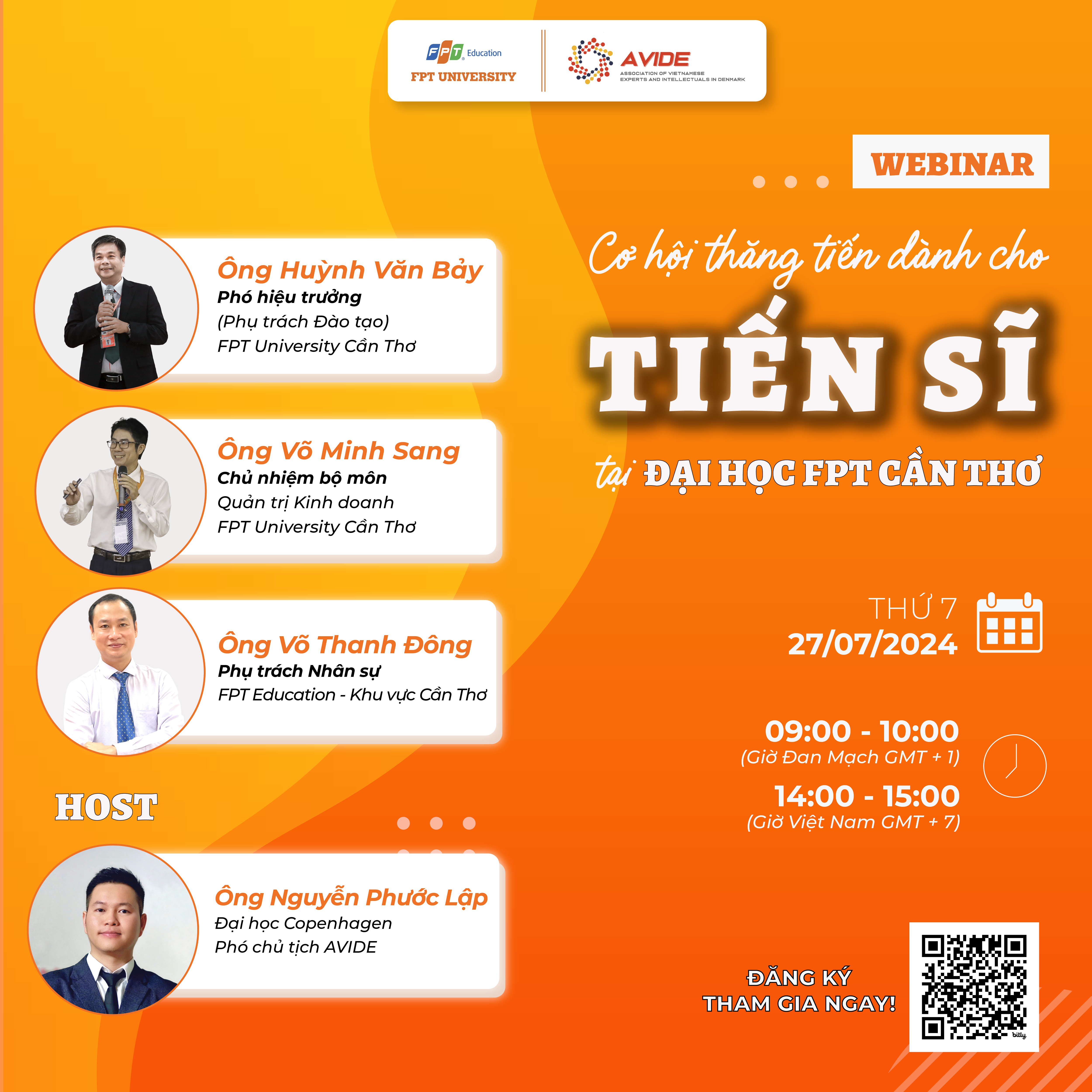 Webinar số 5 “Cơ hội thăng tiến dành cho Tiến sĩ tại Đại học FPT Cần Thơ”