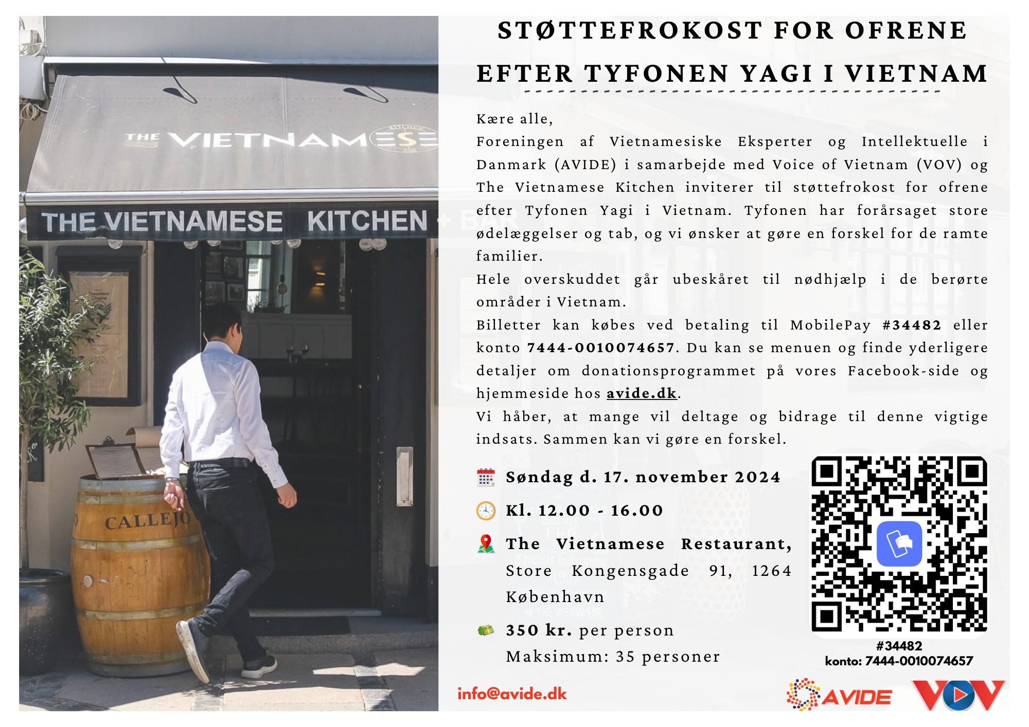 Invitation til Støttefrokost for ofrene efter Tyfonen Yagi i Vietnam